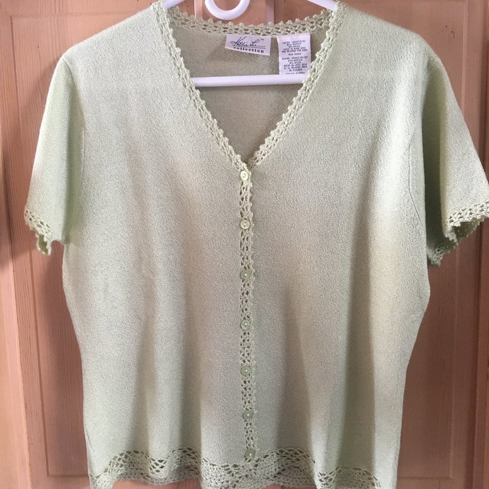 Lt. Sage Short Sleeve Cardigan from Kathie Lee - Size Large